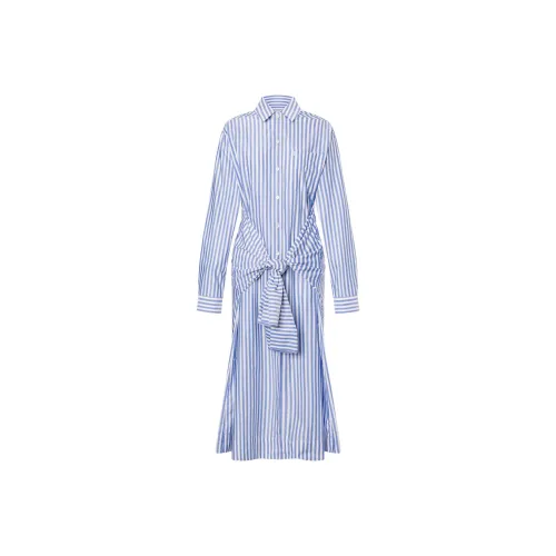 PHILOSOPHY DI LORENZO SERAFINI Длинное платье с длинными рукавами женское синее