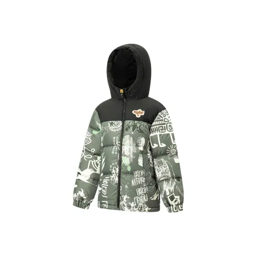 LINING YOUNG Пуховик Sports Life Collection Nature IS Friendly Зеленый Белый и Черный Детский