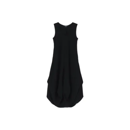 Yohji Yamamoto Черные Женские Платья без Рукавов
