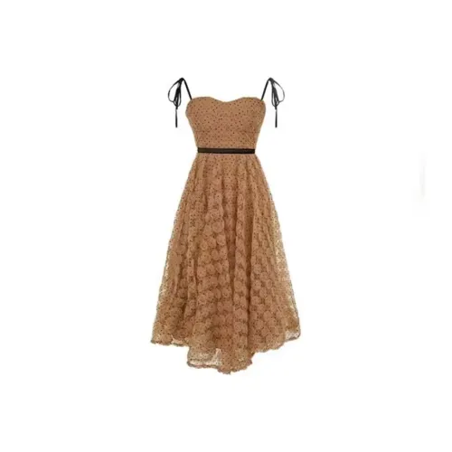 PUREIDOL Slip Платье Женское Коричневое