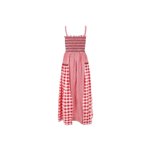 Molly Goddard SS24 Slip Платье Женское Красное Белое