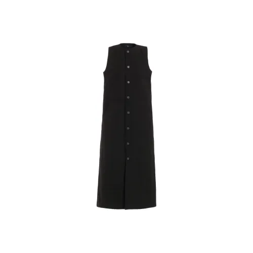 Yohji Yamamoto Черные Женские Платья без Рукавов