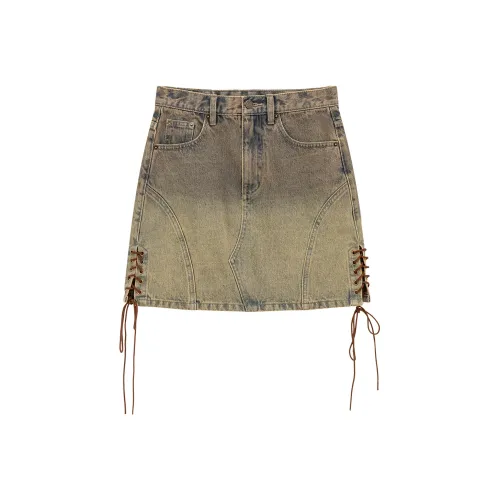 NO ONE ELSE Коричневая женская повседневная короткая юбка