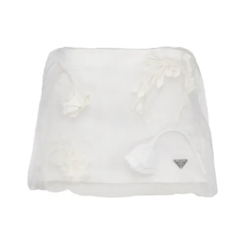 PRADA FW23 Повседневные короткие юбки Женские Белые