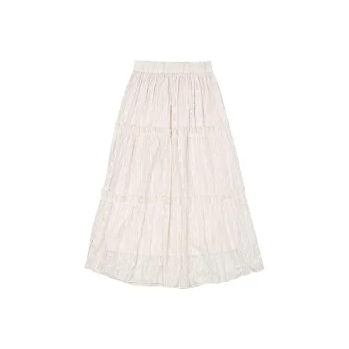 Geyini Повседневный Длинный Юбка Женские Абрикос