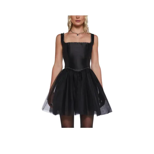 Dolls Kill Sugar Thrillz Полированный Pirouette CORSET Платье Slip Платье Женские Черный Черный