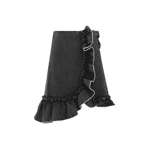 PATIT BARI Черные Женские Джинсовые Короткие Юбки