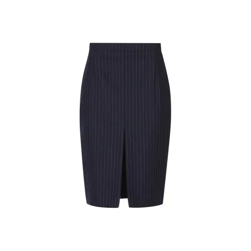 SAINT LAURENT Повседневный Длинный Юбка Женские Синий