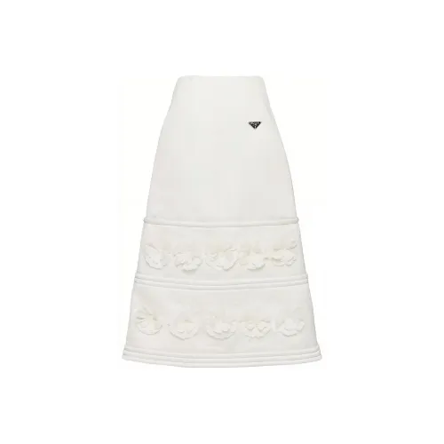 PRADA Белая Женская Повседневная Длинная Юбка