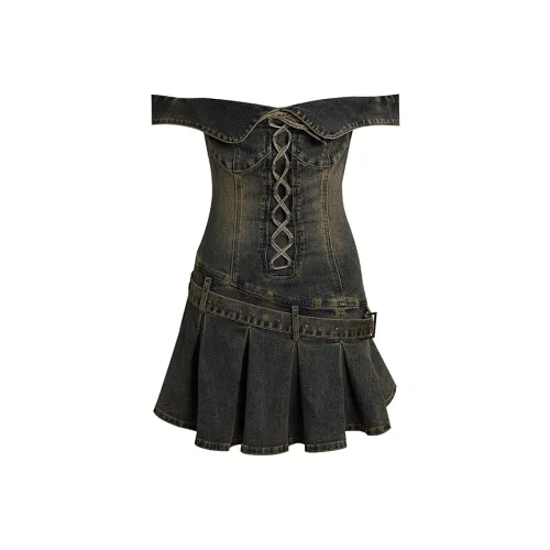 REDOLENCE Без рукавов Платье Женское Желто-зеленое