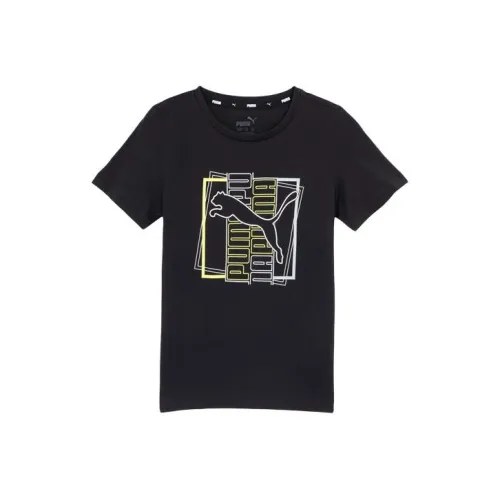 PUMA Cloud Tie Dye Черный Kids T Рубашки