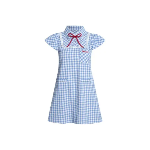 SKYA Короткий рукав Платье Женское Синее