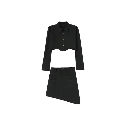 YITOUAGUA Черный Женские Комплекты с Юбкой