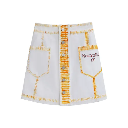 NancyCavally Белая Женская Джинсовая Короткая Юбка