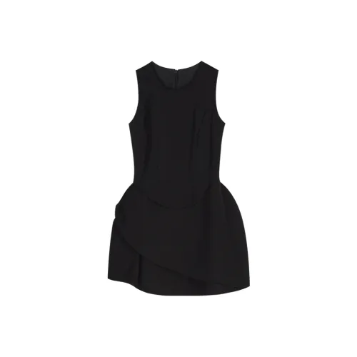 POPO.INFO Без рукавов Платье Женское Черное