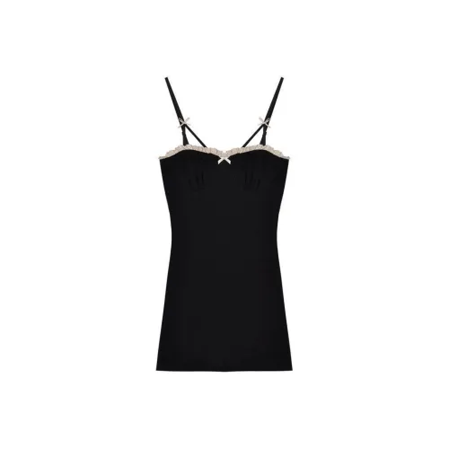 MIMOSA CHUR Slip Платье Женские N012# Черный Printer Ribbons+Съемные вкладыши для бюстгальтера