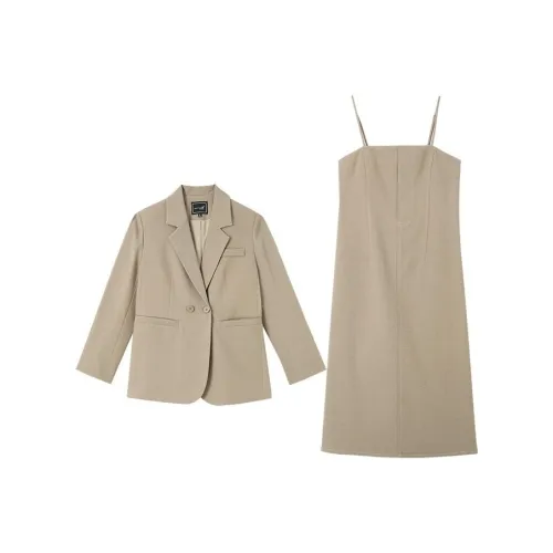 OUNIXUE Комплект с юбкой Женские Серый Кофейный