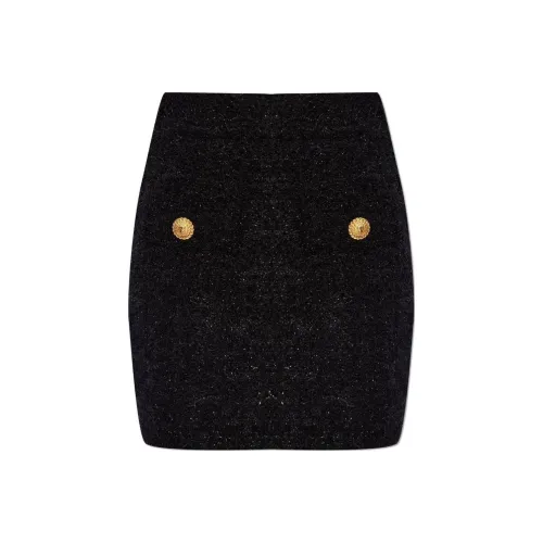 BALMAIN SS24 Повседневные короткие юбки Женские Черный