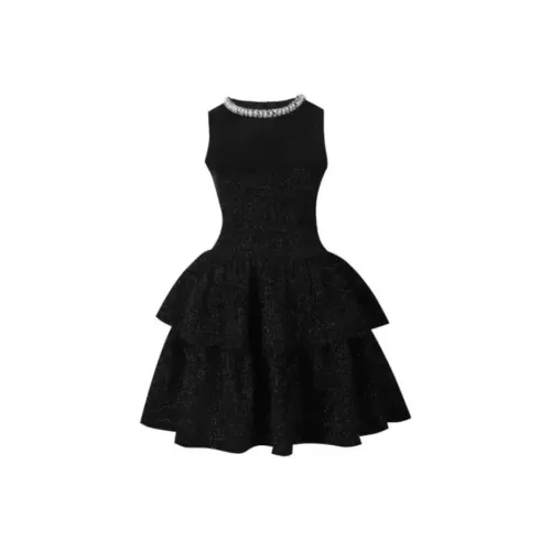 Lookinto Без рукавов Платье Женское Черное