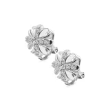 Серьги с закрученным дизайном в форме креста, цветочный узор, серебряное покрытие, 1 пара