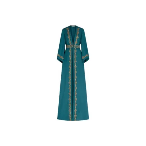 ETRO Зеленые Женские Длинные Платья с Рукавами