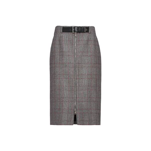 PRADA Повседневный Длинный Юбка Женская Серого цвета