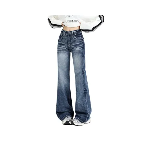 YINLEI Джинсы Женские Винтажные Синие