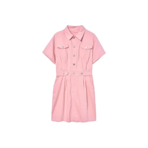 ASW ONLINE Короткий рукав Платье Женское Розовое