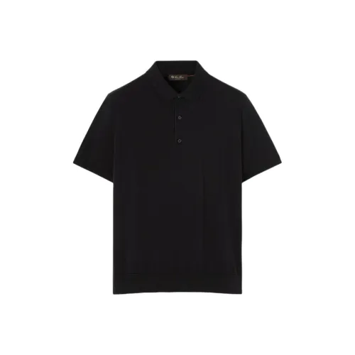 Loro Piana SS25 Поло Мужское Черное