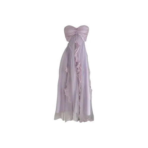 MO VOICE Без рукавов Платье Женское Фиолетовое