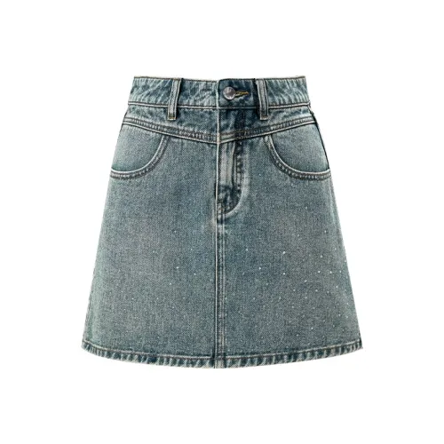 TAMMY TANGS Джинсовые короткие юбки Женские Джинсовый синий