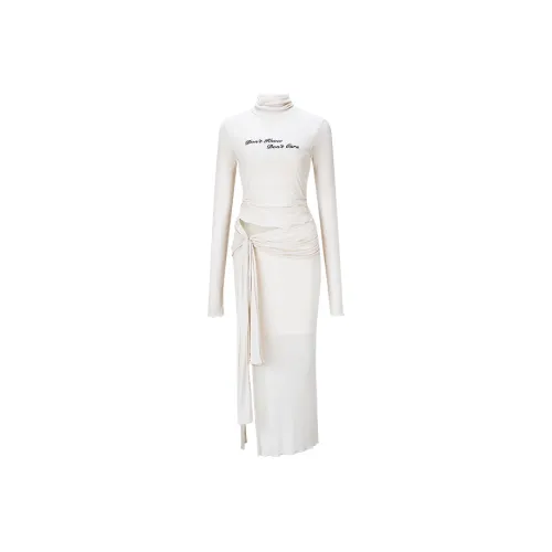 Girly Fancy Club Длинное платье с длинными рукавами женское цвет экрю