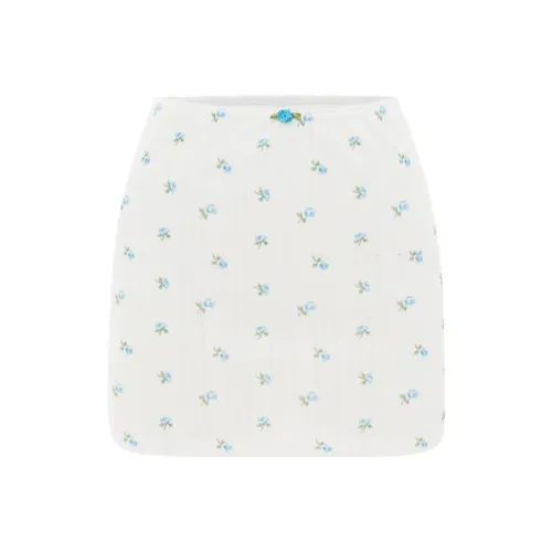 With Jean Белая Женская Повседневная Короткая Юбка