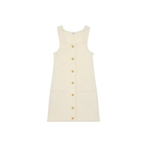 CELINE Без рукавов Платье Женское Экрю