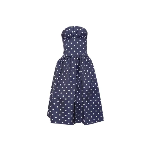 Self Portrait Без рукавов Платье Женское Синее