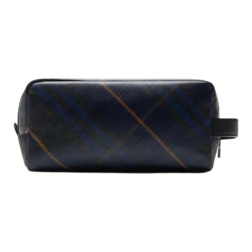 Burberry Дорожная Сумка-кошелек В Клетку Кожаная Ручка Застежка-молния Внутренние Карманы Со Свободным Доступом