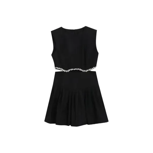 TIBINB Без рукавов Платье Женское Черное