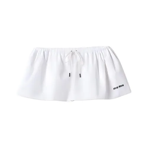 MIU MIU Белая Женская Повседневная Короткая Юбка