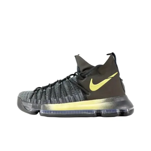 Nike KD 9 ELITE Противоскользящий Устойчивый к истиранию MID Баскетбольные кроссовки Мужской Черный Желтый