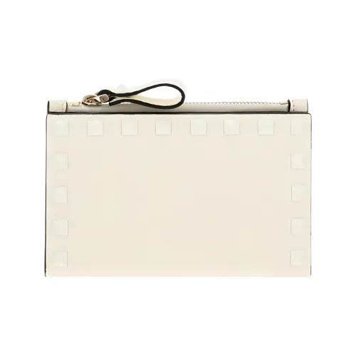 Valentino Garavani Телячья кожа Монета Кошелек Держатель для карт кошелек Женские Айвори