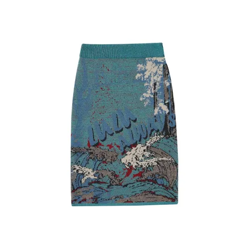 LULUALWAYS Синие Женские Повседневные Длинные Юбки