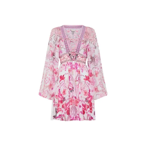 CAMILLA Длинное платье с длинными рукавами женское розовое