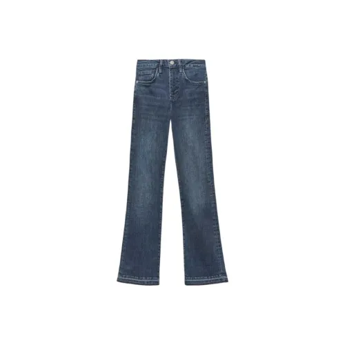 Рамка LE Crop Мини Boot Джинсы Женские Синий