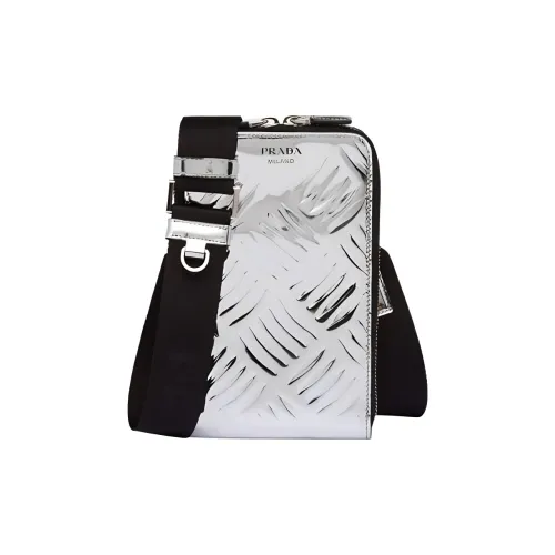 PRADA Чехол для телефона из кожи сумка через плечо мужская сумка серебряная