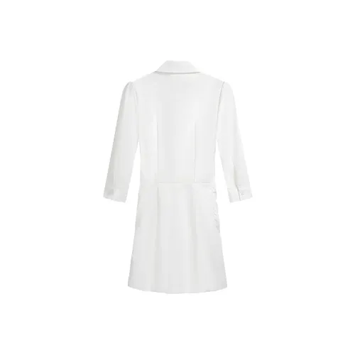 SCCREBEL OFFICIAL Длинный рукав Платье Женское Белое