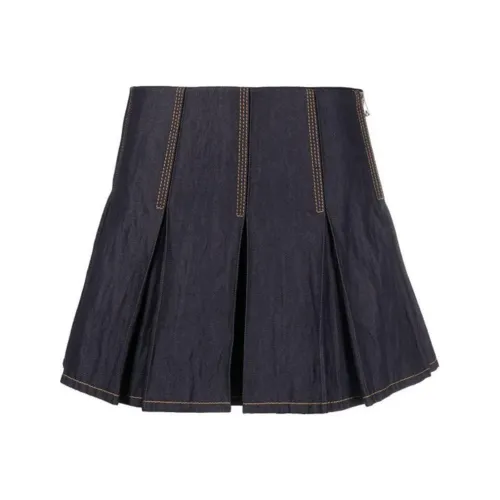 Bottega Veneta Темно-синие Женские Джинсовые Короткие Юбки