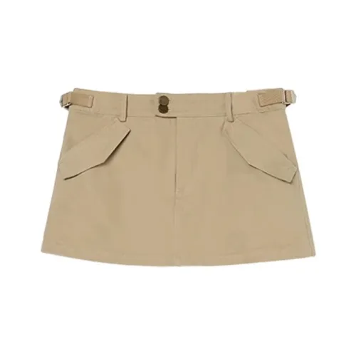 YITOUAGUA Khaki Женская Повседневная Короткая Юбка