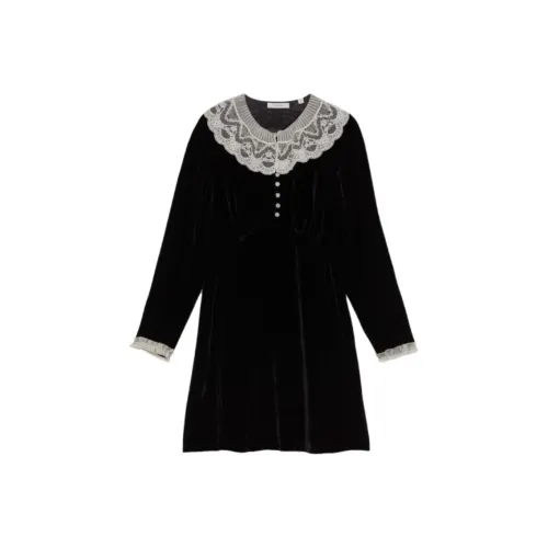 DOEN LISBETH Платье Длинное с длинными рукавами Женское Черное