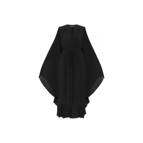 Balenciaga SS24 Длинное платье с длинными рукавами женское черное