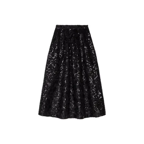 Maje Повседневный Длинный Юбка Женские Черный